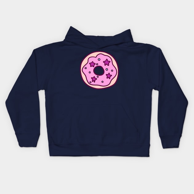 Pink Frosted Star Donut Kids Hoodie by saradaboru